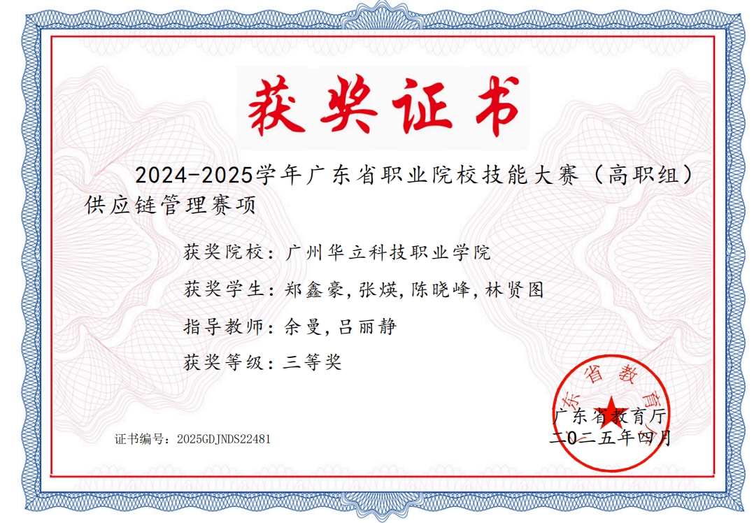 供應(yīng)鏈管理（三等獎(jiǎng)）