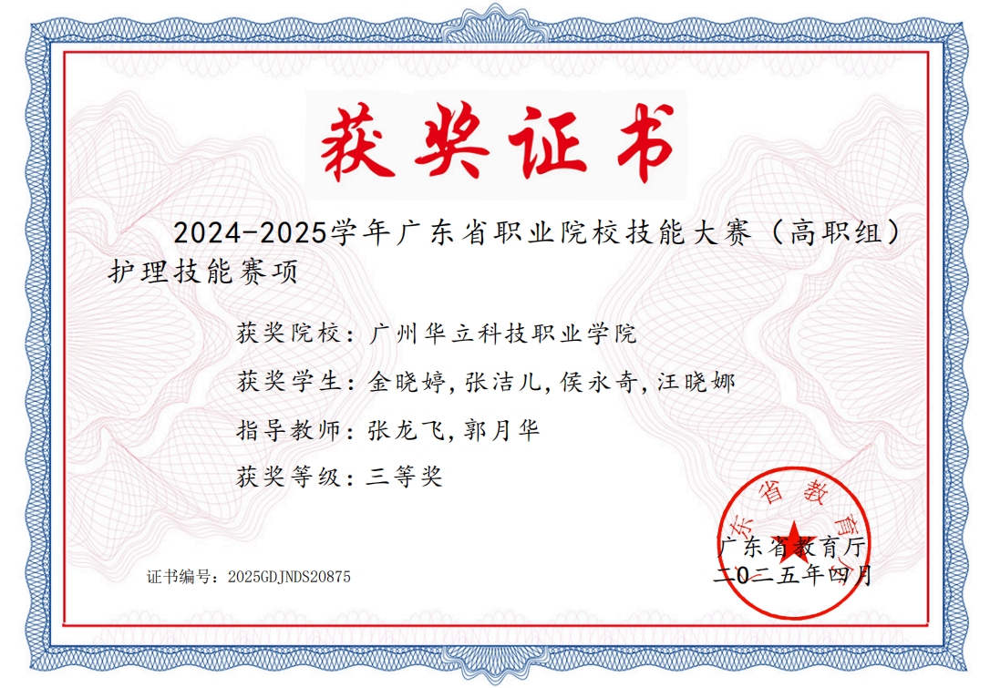 護(hù)理技能（三等獎(jiǎng)）